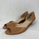 Nine West Shoes | Nine West Womens Vivie Heeled Sandals Brown Peep Toe Leather Wedge Slip On 10 M | Color: Brown | Size: 10