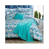 South Street Loft Bedding Set with Plush Throw & Decorative Pillows - Blue Global - Twin XL