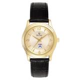 Women's Bulova Gold/Black Pennsylvania Quakers Stainless Steel Watch with Leather Band