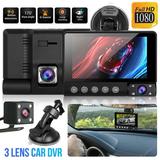 TSV Drive Recorder, 1080P Car DVR Dash Camera Front and Inside and Rear Backup Cam, Parking Monitoring, Infrared Night Vision, Motion Detection, G-Sensor and WDR