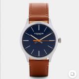 Coach Accessories | Coach Baxter Watch 39mm In Saddle With Navy Blue Face | Color: Blue/Brown | Size: 39mm