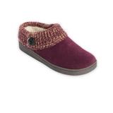 Women's Clarks Sweater-Knit Clog Slippers, Burgundy Red 6 Misses