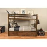 Claire Twin/Twin Bunk Bed and Trundle Bed Rustic Walnut - Kodiak Furniture KFTTCLTRW5