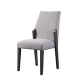 Rona Aindriu Side Chair (Set-2), Fabric & Gray Oak (2Pc/1Ctn) Upholstered in Black/Brown/Gray, Size 39.0 H x 24.0 W x 21.0 D in | Wayfair