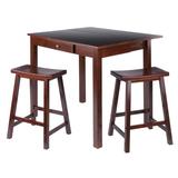 Winsome Wood Perrone 3-Piece Dining Set, High Drop Leaf Table & 2 Saddle Stools
