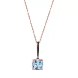 Belk & Co 1/10 ct. t.w. Diamond and 2.8 ct. t.w Created Sky Blue Topaz Necklace in 10K Rose Gold with 18" Rope Chain, 18 in