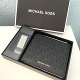 Michael Kors Bags | Nwt Authentic Mk Monogram Wallet & Money Clip Set | Color: Black | Size: Os