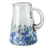 Blown Azure,'Hand Blown Glass Pitcher with Blue and White from Mexico'