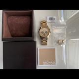 Michael Kors Accessories | Michael Kors Layton Glitz Gold-Tone Crystal Dial Ladies Watch Mk5830 | Color: Gold/Tan | Size: Os