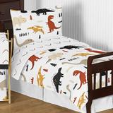 Sweet Jojo Designs Mod Dinosaur 5 Piece Toddler Bedding Set in White | Wayfair ModDino-BK-OR-Tod