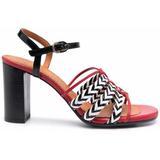 Woven Leather Heeled Sandals - Red - Chie Mihara Heels