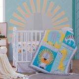Indigo Safari Chamberlain 3 Piece Crib Bedding Set Polyester in Blue/Brown/Orange, Size 28.0 W in | Wayfair C569ADDA54334BD2A2EA6CA6EC0AF11C