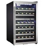 Danby Designer 38-Bottle Dual Temperature Zone LED Freestanding Wine Cooler, Silver
