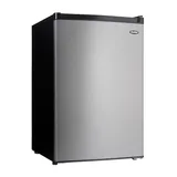 Danby DCR045B1BSLDB-3 4.5 Cubic Feet Compact Refrigerator w/ True Freezer, Steel, Silver