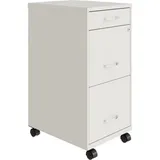 Lorell LLR00060WE SOHO File & File Mobile File Cabinet, White - 3 Drawer, MULTI NONE