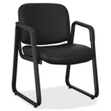 Lorell LLR84577 Guest Chair, 24.75 in. x 26 in. x 33.5 in., Leather-Black, MULTI NONE