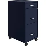Lorell LLR00060NY SOHO File & File Mobile File Cabinet, Navy - 3 Drawer, MULTI NONE