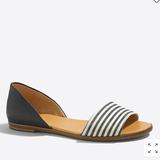 J. Crew Shoes | Jcrew Morgan Striped Peep-Toe Flats | Color: Blue/White | Size: 8