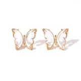 Anthropologie Jewelry | New Anthropologie Butterfly Clear Lucite & Gold Earrings | Color: Gold | Size: Os