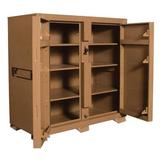 Knaack 60 in. W x 30 in. L x 60 in. H, Steel Jobsite Storage Cage Cabinet, Tan
