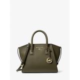 Michael Kors Avril Small Leather Top-Zip Satchel Green One Size