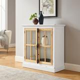 Three Posts™ Laforest Curio Cabinet Wood in White, Size 32.5 H x 31.5 W x 13.78 D in | Wayfair 72BE385021FB4EBCBCCCC29D4D5185C7