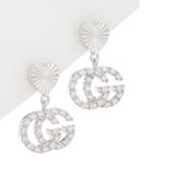 Gucci Jewelry | Gucci White Gold 0.17 Ct. Tw. Diamond Running G Earrings | Color: Gold/Red/Tan/White | Size: Os