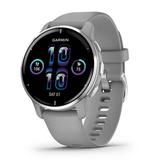 Garmin Venu 2 Plus GPS Watch GPS Watches Silver Stainless Steel Bezel with Powder Gray Case