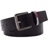 Tommy Jeans Logo Heat Embossed Leather Belt - Black - Tommy Hilfiger Belts