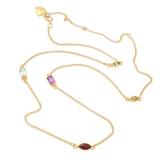 Heaven's Rainbow,'Gold-Plated Birthstone Station Necklace'