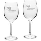 Colorado College Tigers 16oz. 2-Piece Traditional White Wine Glass Set