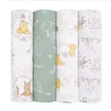 aden + anais essentials™ Disney® 4-Pack Winnie the Pooh Swaddle Blankets in White/Green