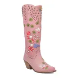 Dingo Poppy Women's Leather Cowboy Boots, Size: 9.5, Pink
