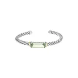 Effy Silver/Gold 925 Sterling Silver/18K Yellow Gold Diamond and Green Amethyst Bangle
