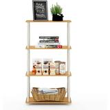 17 Stories 4-Tier Multipurpose Shelf Display Rack w/ Classic Tubes, Espresso/Black Wood in White/Brown, Size 43.25 H x 11.6 W x 23.6 D in | Wayfair