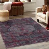 Brown/Red Area Rug - Langley Street® Hazelip Rug_Red & Black Chenille in Brown/Red, Size 94.0 W x 0.2 D in | Wayfair