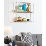 Madeleine Home Wall Shelves Gold, - Gold Two-Tier Square Flora Floating Wall Shelf