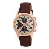 Gianello Men's Watches Rose - Rose Goldtone & Brown Tri Chronograph Watch