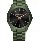 Michael Kors Accessories | Michael Kors Men's - Slim Runway Olive Stainless Steel Watch 44mm | Color: Green | Size: Os