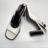 Gucci Shoes | Gucci Vintage White Square Toe Sling Back Pumps. | Color: Black/White | Size: 10