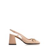 Mid-heel Slingback With Horsebit - Natural - Gucci Heels