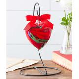 Plow & Hearth Ornaments - Red Hanging Glass Heart Ornament