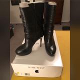 Nine West Shoes | Nine West Haditall Mid-Calf High Heel Blk Womens Boots 6m - Retail $165.00 | Color: Black | Size: 6
