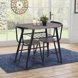 Latitude Run® Generic Table & 2 Chairs 3 Piece Dining Set Compact, breakfast Nook Dining Set For Apartment & Outdoor Bar(oak) Wood/Metal | Wayfair