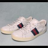 Gucci Shoes | Gucci Ace Sneakers Used Size 9 W Or 7.5 M | Color: Blue/Red | Size: 9