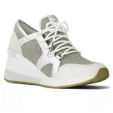 Michael Kors Shoes | Michael Kors Liv Trainer Glitter Chain Khaki | Color: Silver/White | Size: Various