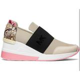 Michael Kors Shoes | Michael Kors Women's Felix Trainer Tech Canvas Light Sand | Color: Pink/Tan | Size: Various