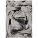 Black/Brown/Gray Area Rug - Nourison Abstract Machine Woven Black Area Rug Viscose in Black/Brown/Gray, Size 63.0 W x 0.25 D in | Wayfair