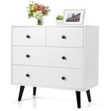 Corrigan Studio® 4 Drawer Dressing Table Drawer Cabinet Freestanding Sideboard, White Wood in Brown, Size 30.0 H x 32.0 W x 16.0 D in | Wayfair