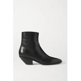 SAINT LAURENT - West Leather Ankle Boots - Black